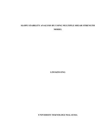 Más sobre Análisis de Estabilidad de Pendientes Usando Múltiples Modelos de Resistencia al Corte