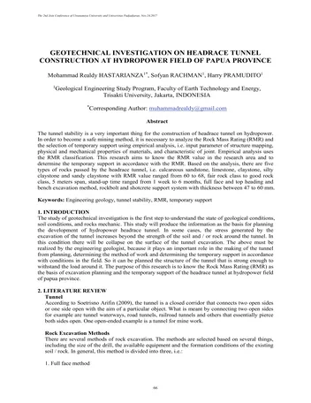 Más sobre Investigación Geotécnica en la Construcción del Túnel de la Toma de Agua en Hydr