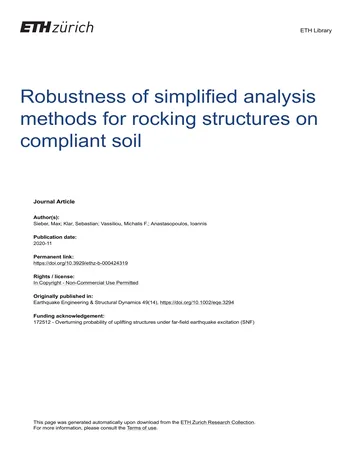 Más sobre Robustez de los Métodos Simplificados de Análisis para Estructuras Oscilantes sobre Suelo Flexible